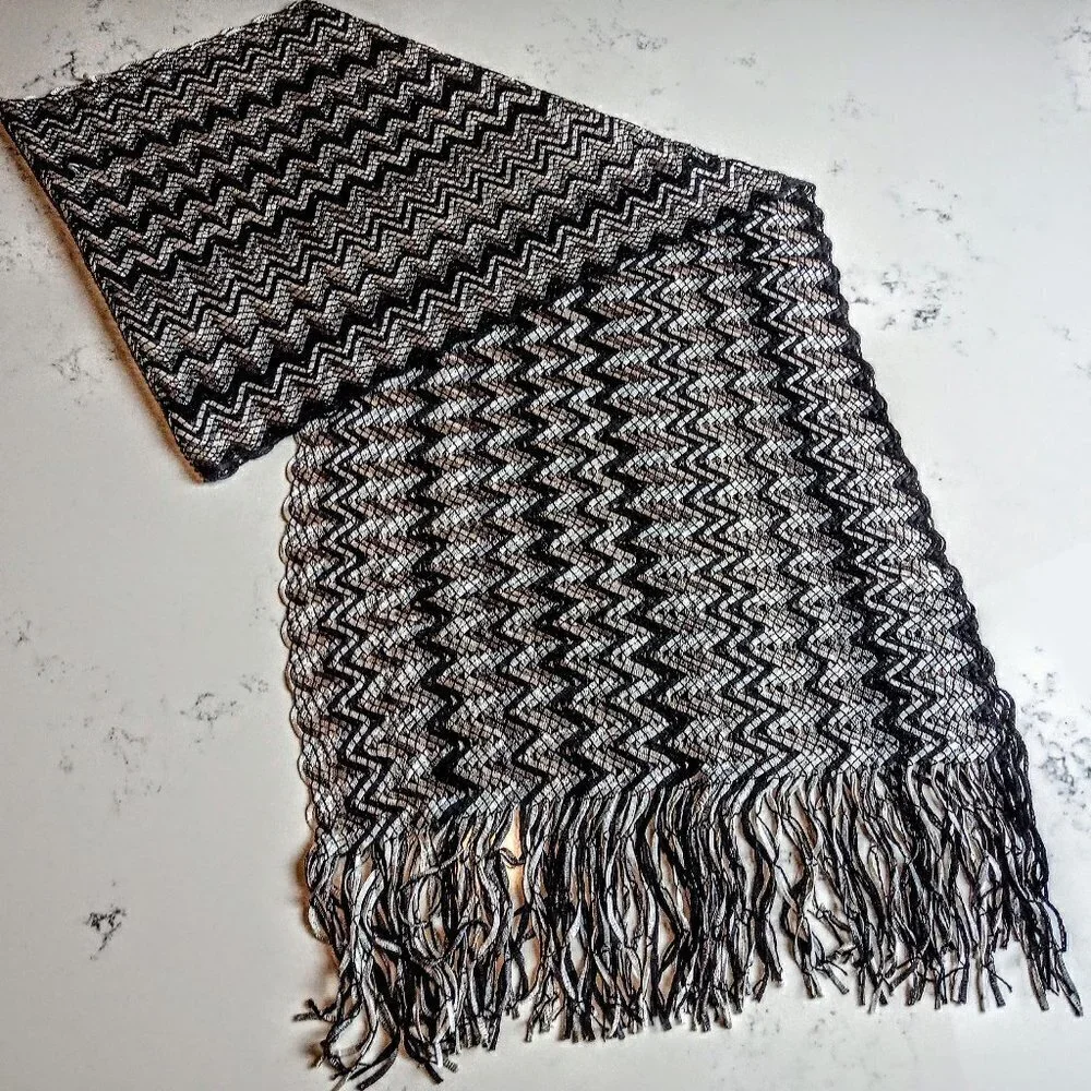 Collection XIIX Open Weave Scarf with Fringe